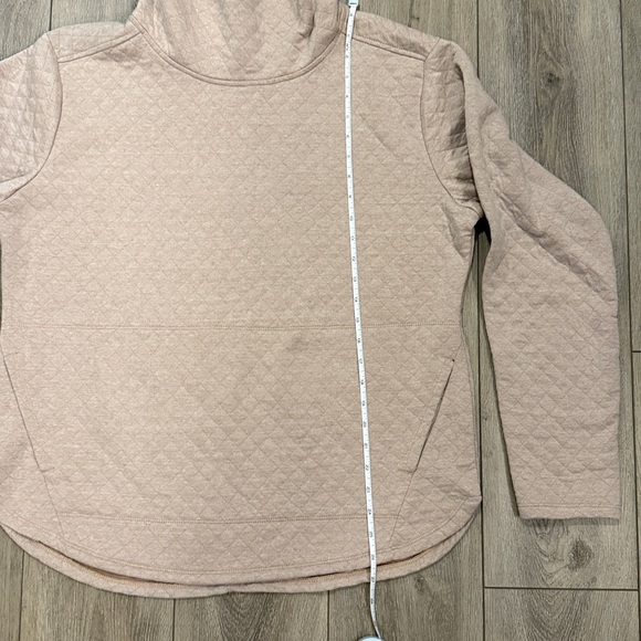 RBX Quilted Cowl Neck Pullover Dip Hem Sweatshirt in Beige/Camel/Tan - XL - Picture 4 of 9